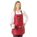 Colored Full/ Medium Length Twill Bib Apron with Pouch - 1 Color (22"x24")